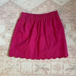 J Crew Women’s Scalloped Edge Hot Pink Skirt